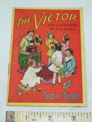 Rare Vintage Victor Phonograph Gramophone 78 Rpm Childrens Advertising Booklet
