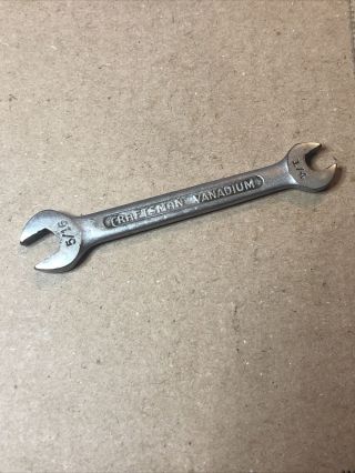 Vintage C Underlines Craftsman 1/4 " X 5/16 " Open End Combination Wrench Usa Made