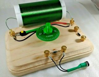 Crystal Radio Set Receiver Inductor Antenna Coil Detector Piezo Earphone