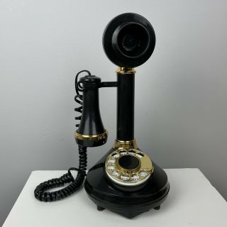 Vintage Black Retro Candlestick Telephone 1973 American Telecommunications