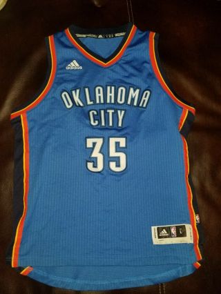 Nba Okc Oklahoma City Thunder 35 Kevin Durant Adidas Sewn Stitched Jersey L