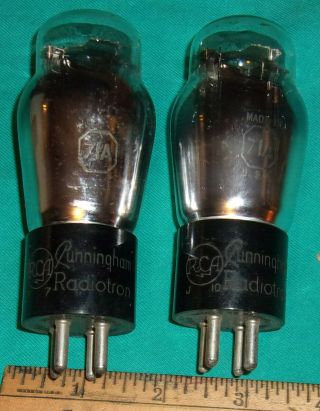 (2) Rca/cunningham 71a Audio Triodes Test Good Hot - Stamped Graphics