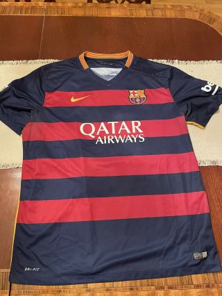 Lionel Messi 2015 Nike Fc Barcelona (fcb) Jersey Xxl - Some Blemishes