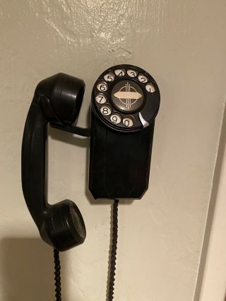 Vintage Automatic Electric Company Monophone Black Dial Wall Telephone 2