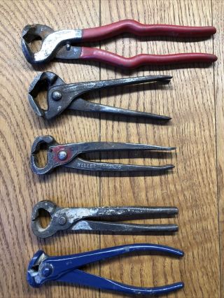 Vintage Blacksmith Horseshoe Farrier Nippers Nail Pullers Pliers Heller Dasco