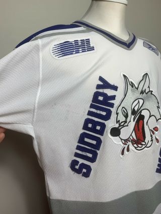 OHL CHL SUDBURY WOLVES HOCKEY JERSEY Men’s Small - WORN - Pre Owned 3