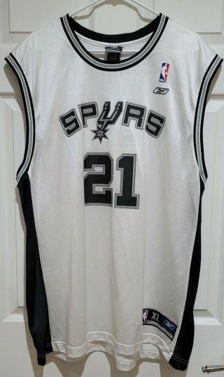 Vintage Reebok Nba San Antonio Spurs Tim Duncan 21 Jersey - Men’s Size Xl White