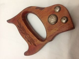 Warranted Superior Miter Or Back Saw Handle With Medallion And Screws
