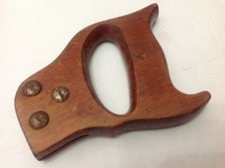 Warranted Superior miter or back Saw Handle with Medallion and Screws 2