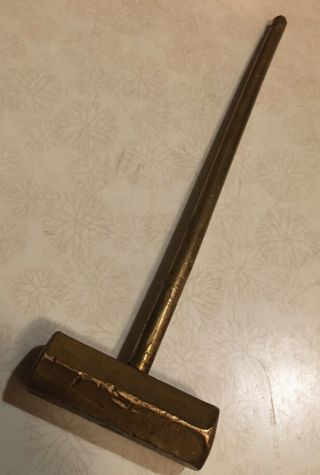 Vintage Solid Brass 8” Hammer Non - Sparking 7 Oz