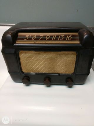 Vintage Sentinel Model 332 Burgandy Am Bakelite Tube Radio Ex Cond