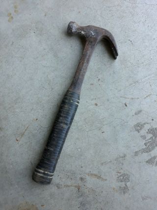 Vintage Estwing Hammer 16 Oz.  Stacked Leather Handle.  Claw Hammer.