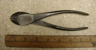 Old Tools,  Vintage Crescent 542 - 7 Diagonal Cutting Pliers,  Dykes,  7 - 1/8 ",  Fair