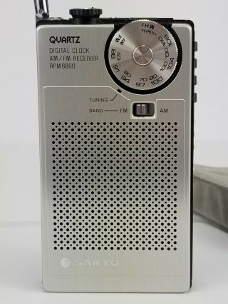 Sanyo Rpm 6800 Am Fm Portable Transistor Radio Receiver Digital Alarm Clock