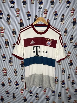 Adidas Climacool Fc Bayern Munchen Striped Men’s Jersey Soccer Sz Large