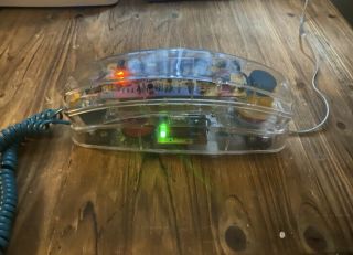 Vintage Conair Clear Transparent Neon Light Up Telephone Sw205 —tested/working