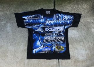 Vintage Nascar Jimmie Johnson All Over Print Sprint Cup Series Champion T - Shirt
