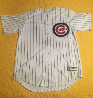 Addison Russell 27 Chicago Cubs Pinstripe Sewn Majestic Jersey,  Size Medium