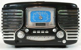 Crosley Retro Am/fm Digital Alarm Clock Radio Cd Player Cr - 612 Black.