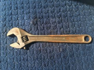 Vintage Crescent Tool Co.  12 " Adjustable Wrench (p) Made In Jamestown,  Ny