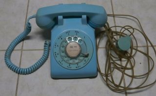 Vintage Blue Western Electric Bell Rotary Desk Phone 500 - 10 - 56 Or 58