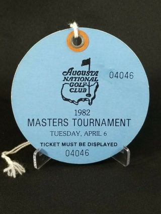 1982 Masters Augusta National Golf Club Tuesday Badge Paper Ticket Craig Stadler
