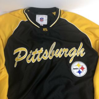 Pittsburgh Steelers Nfl Men’s Black And Yellow Pullover Warm Jacket Size Large