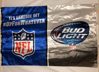 Bud Light NFL Teams Double Sided Satin Flag Sign Banner Beer Football Man Cave 2