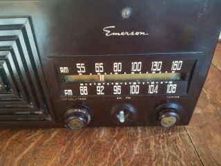 Vintage Emerson Model 659 AM/FM Tube Tabletop Radio Looks Great 2