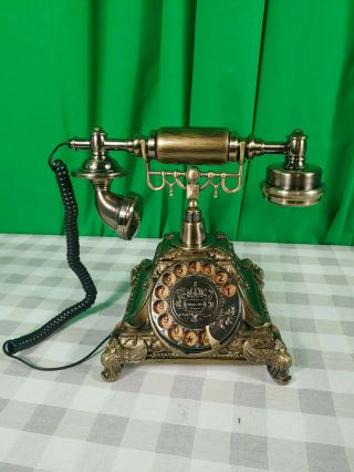 Vintage Antique Rotary Handset Corded Desk Telephone Retro Rotary Dial Phone