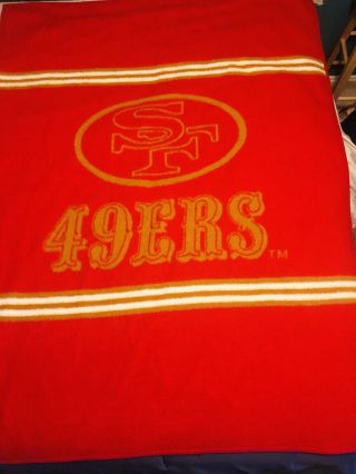 Vtg Biederlack San Francisco 49ers Reversible Stadium Blanket 75x57 Football