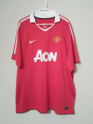 Mens Nike Dri Fit Manchester United Aon Red Jersey Home Shirt Size Xxl
