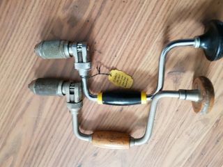 2 x Stanley No 144 8 inch mk 4 Ratchet Hand Brace Drill Carpenter Tool 2