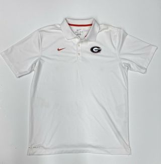 Georgia Bulldogs Nike Dri - Fit Football Polo Shirt White Men’s Size Large