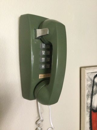 Vintage Western Electric Avocado Green Wall Telephone