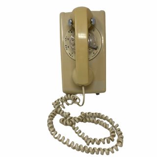 Vintage Bell Systems Western Electric Beige Rotary Wall Telephone Phone 10 - 1978