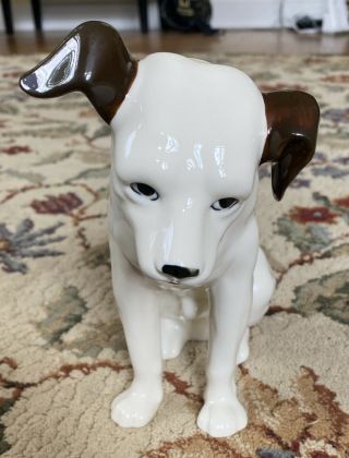Rare Vintage Ceramic 9 " Rca Nipper Dog Statue " His Master 