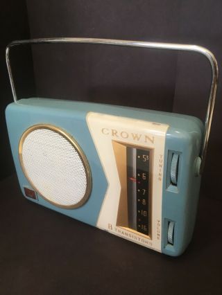 Rare Reverse Paint 1959 Crown Tr - 800 Transistor Radio Not Perfect But All There