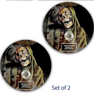 Set Of 2 Creepshow Horror 2 Slipmat Turntable 12 " Scratch Pad Slip Mat Dj X2