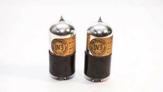 Hard To Find Deforest Type Dv3 Dry Cell Vacuum Tubes With Good Filaments