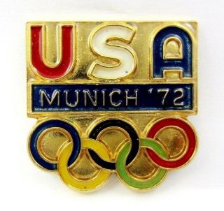 Usa Noc Olympic Team 1972 Munich Olympic Games Pin Badge