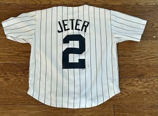 Kids Boys Derek Jeter York Yankees Majestic Pinstripes Jersey Age 7