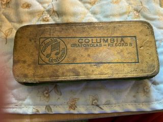 Columbia Phonograph Grafonola Leather Record Brush Pad Duster Circa 1920