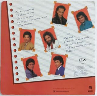 Los Bukis ‎– Si Me Recuerdas LP Colombian Press 1988 2