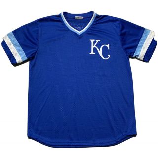 Kansas City Royals Sga Jersey Short Sleeve Pullover Mesh Size Xl Blue