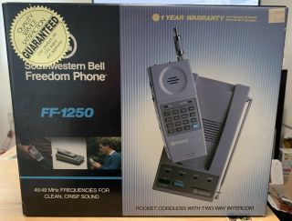 Vintage Southwestern Bell Freedom Phone Ff - 1250 Pocket Cordless