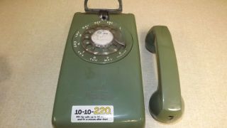 Vintage Green Rotary Wall Phone Missing Cord Very Cool Retro Western Electric