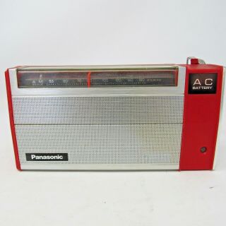 Vintage Transistor Radio Red Am Panasonic Model R - 1492 Matsushita Made In Japan