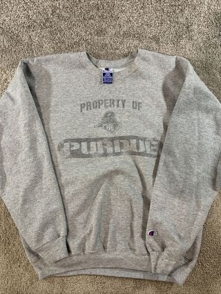 Vintage Champion Purdue University Boilermakers Football Sweatshirt Size L 90s
