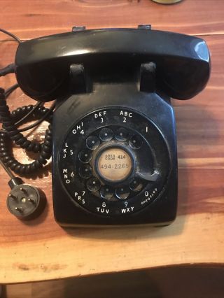 Old Black Western Electric Bell System Rotary Dial Desk Telephone Vintage